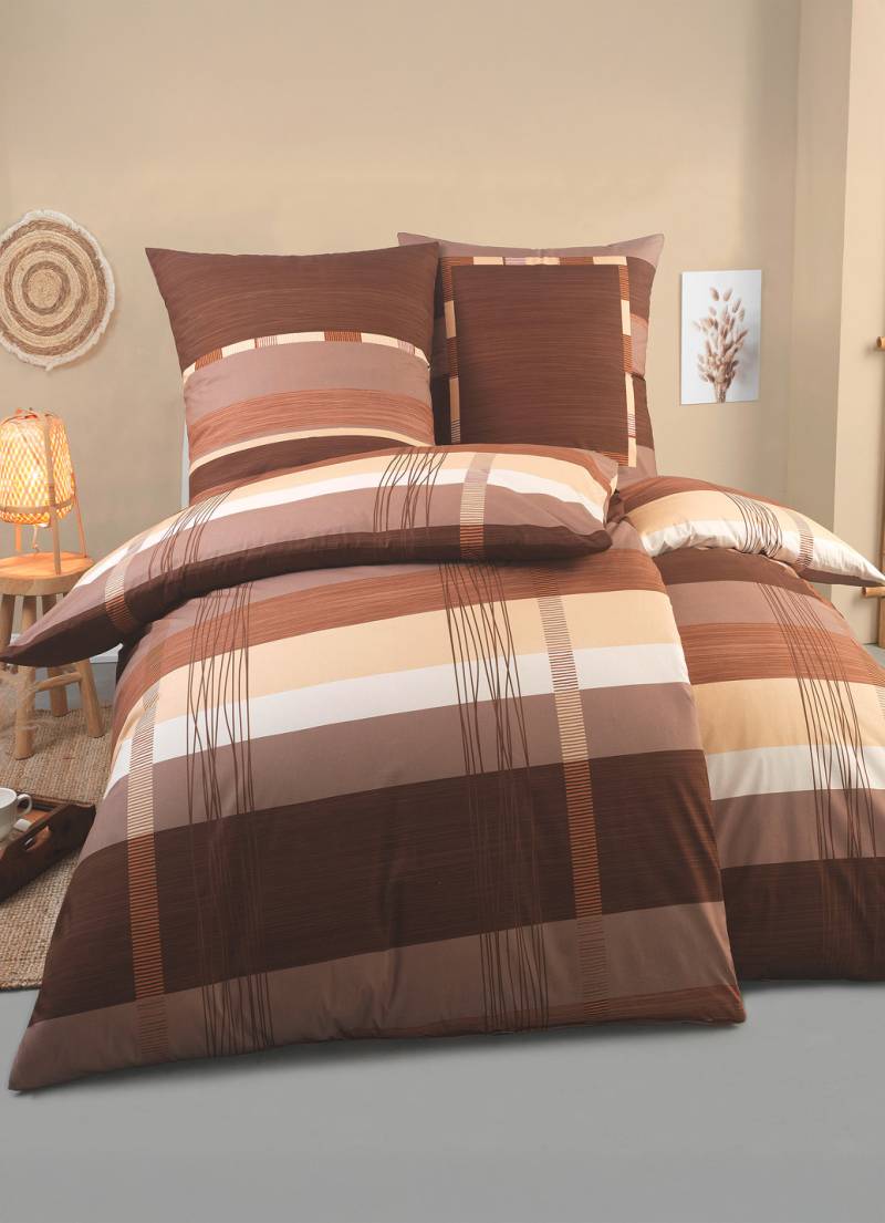 Bettwäsche-Garnitur in Renforcé-Qualität, Größe 111 (40/80 cm + 135/200 cm), Nugat von KAEPPEL