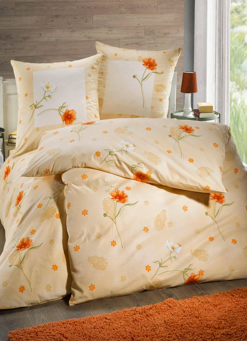 Bettwäsche-Garnitur in Renforcé-Qualität, Größe 115 (80/80 cm + 155/220 cm), Apricot von KAEPPEL