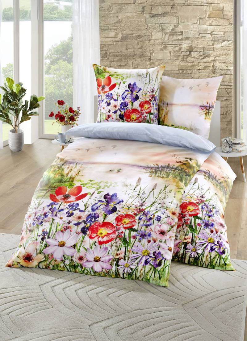 Bettwäsche-Garnitur mit Wende-Kissenbezug, Größe 115 (80x80 cm + 155x220 cm), Bunt von KAEPPEL