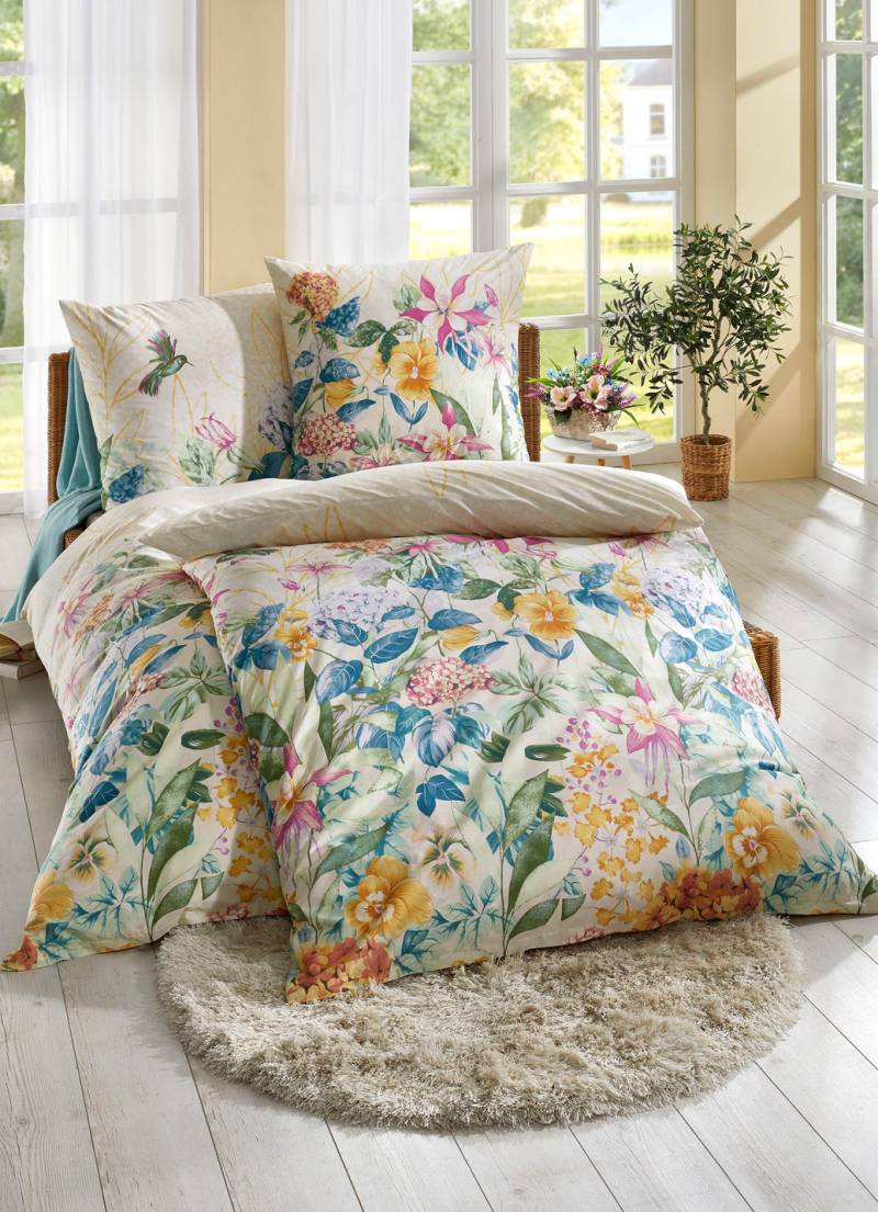 Renforcé Bettwäsche-Garnitur von Kaeppel, Größe 115 (80/80 cm + 155/220 cm), Gelb von KAEPPEL