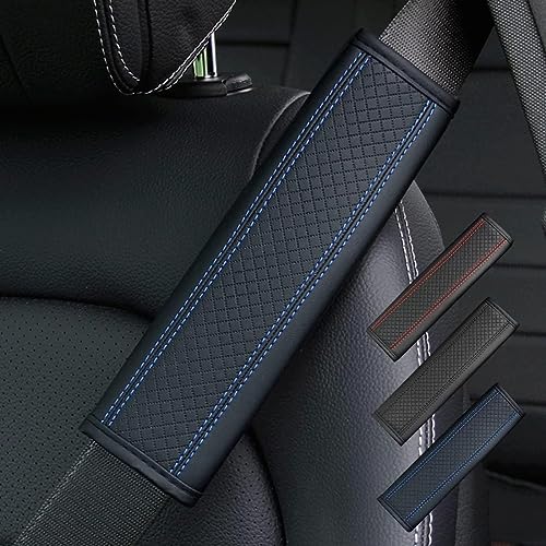 KAEW 2 StüCk Premium Leder Auto-Sicherheitsgurtpolster für BMW Z1 E30 Z3 Z3M E36 i3 i3s i3-S iX, Weicher Komfort rutschfest Atmungsaktiv Sicherheitsgurtbezug,B-Blue von KAEW