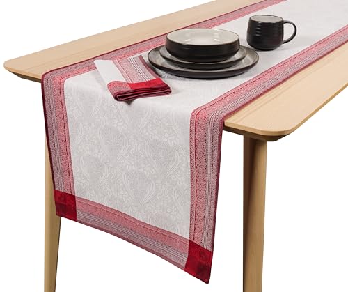 KAF Home Porto Jacquard-Läufer, gewebt, hergestellt in Portugal, 47 x 229 cm, 100 % Baumwolle (Alma Winter) von KAF Home