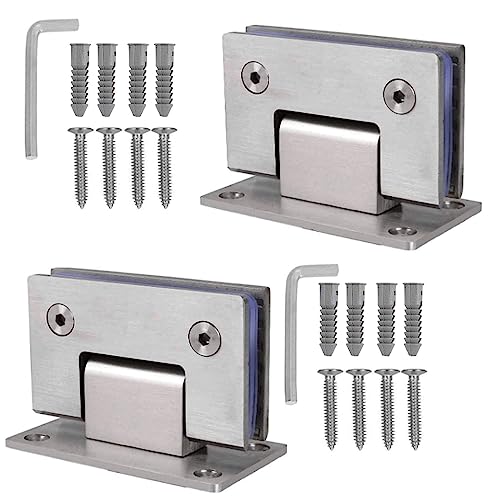 KAFENDA 90 Grad Duschtürscharniere, robuste rahmenlose Glastürscharniere aus Edelstahl, Badezimmer-Gate-Klemme für 8-12 mm gehärtetes Glas, Rost- und Korrosionsbeständigkeit von KAFENDA