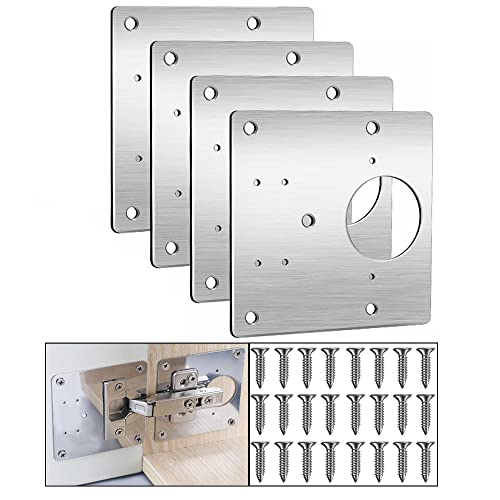 Scharnier-Reparatur-Schrankscharnier-Reparatur-Set mit Loch, Scharnierreparatur für Schranktüren, Scharnier-Reparaturhalterungen, Schrank, 4 Stück Scharnier-Reparatur-Schrankscharnier-Reparatur-Set mit Loch, Scharnierreparatur für Schranktüren, Scharnier-Reparaturhalterungen, Schrank, 4 Stück von KAFENDA