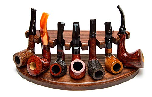 KAFpipeWorkshop Wooden Tobacco Pipe Stand Rack Display Holder for 7 Smoking Pipes from Solid Ash Tree Wood Hand Carved by KAFpipeWorkshop Wooden Tobacco Pipe Stand Rack Display Holder for 7 Smoking Pipes from Solid Ash Tree Wood Hand Carved by von KAFpipeWorkshop