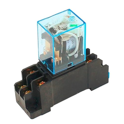 10A DPDT-Relais 12VDC 24VDC 110VAC 220VAC LY2N Allzweckrelais LY2NJ mit Leistungsrelaissockelsockel 8-poliger LY2-Relaisschalter(12VDC) von KAGGGRYFX