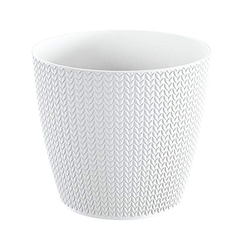 KAGM Blumentopf Übertopf Pflanztopf rund Kunststoff Pflanzkübel leichtes und beständiges Material sehr DEKORATIV Geflecht-Optik Ø 15,7cm Weiß KAGM Blumentopf Übertopf Pflanztopf rund Kunststoff Pflanzkübel leichtes und beständiges Material sehr DEKORATIV Geflecht-Optik Ø 15,7cm Weiß von KAGM