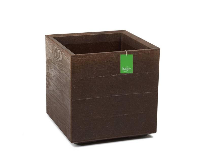 KAGM Pflanzkübel Blumenkübel Pflanztopf mit Rollen Holzoptik Pflanzgefäß Dunkelbraun von KAGM