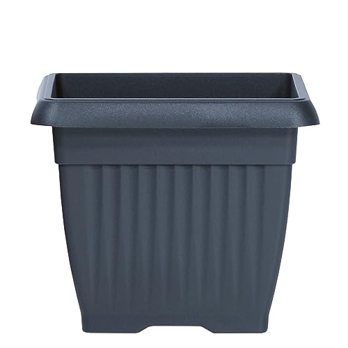 KAGM Quadratischer Blumenkübel Blumentopf Pflanztopf in Anthrazit - 18cm x 18cm | H = 16cm / ohne Untersetzer von KAGM