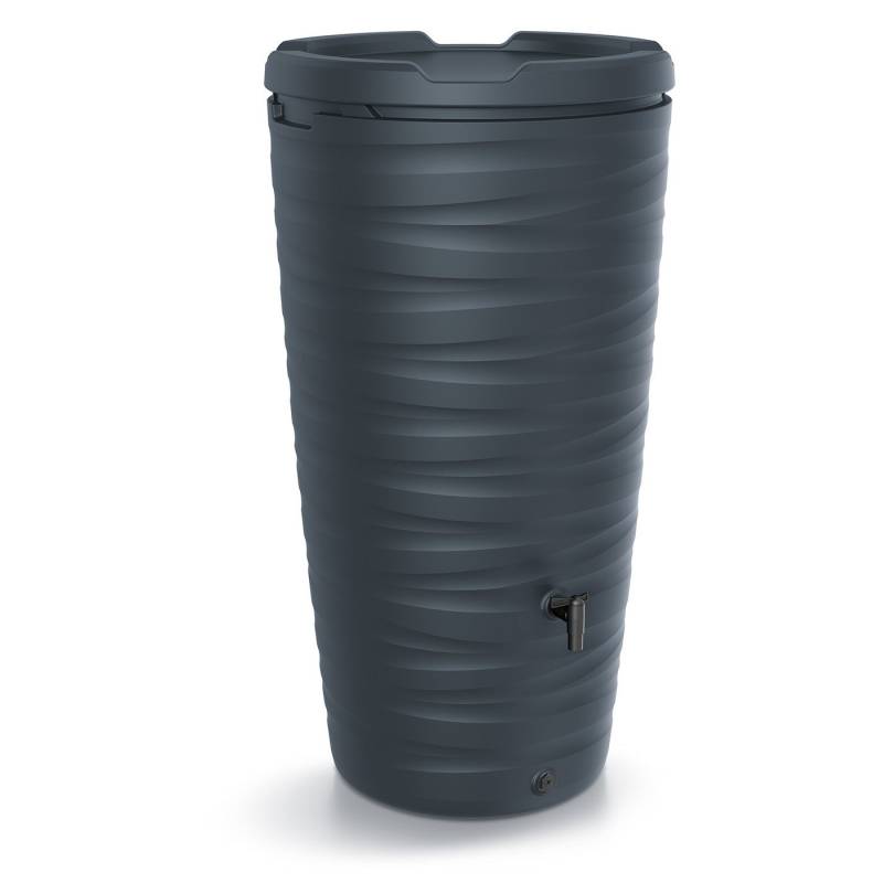 KAGM Regentonne Regentonne 240L Wassertank Regenwassertank Regenspeicher, 240 l, (mit Wasserhahn und integrierter Pflanzschale) von KAGM