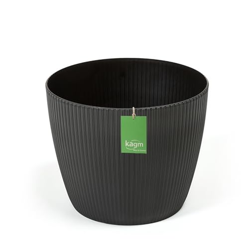 KAGM Übertopf Blumentopf Ø 13,3cm Schwarz Pflanztopf Blumenkübel dekorativ von KAGM