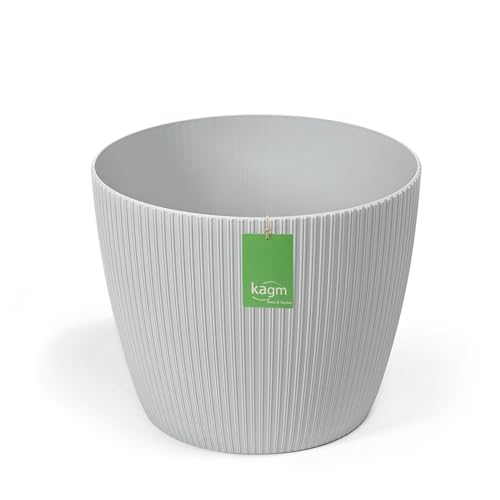 KAGM Übertopf Blumentopf Ø 21cm Grau Pflanztopf Blumenkübel dekorativ von KAGM