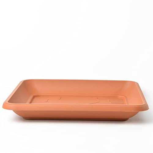 KAGM Untersetzer für Blumenkübel Blumentof Pflanztopf quadratisch Kunststoff Terracotta 22 cm Pflanzenuntersetzer Blumenuntersetzer von KAGM