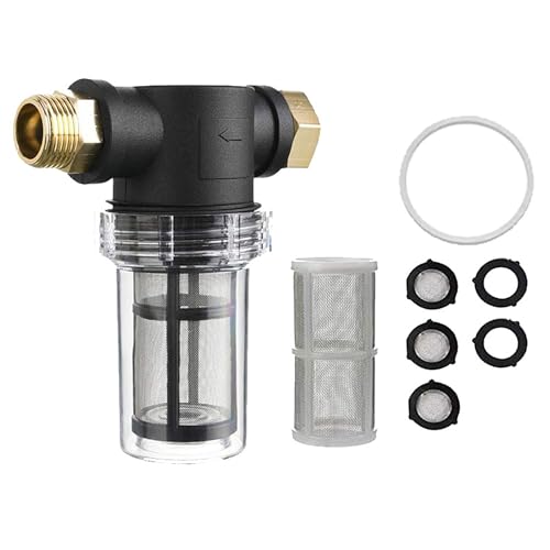 Gartenschlauch Filter 3/4", Vorfilter für Gartenpumpen und Hauswasserwerke Pipeline Filter Down-Sediment-Wasserfilter Pumpenvorfilter für Gartenbewässerung Pool (mit 40 und 100 Mesh-Filter) von KAHCOP