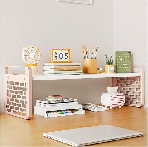 Desktop-Bücherregal für Computer-Schreibtisch, Bücherregal Arbeitsplatte Lagerung Hutch Display Rack Tabelle oben Regale, 3 Tier Desktop Storage Organizer Regal, für Wohnheim Büro nach Hause(Pink,1 ti Desktop-Bücherregal für Computer-Schreibtisch, Bücherregal Arbeitsplatte Lagerung Hutch Display Rack Tabelle oben Regale, 3 Tier Desktop Storage Organizer Regal, für Wohnheim Büro nach Hause(Pink,1 ti von KAHDBOY
