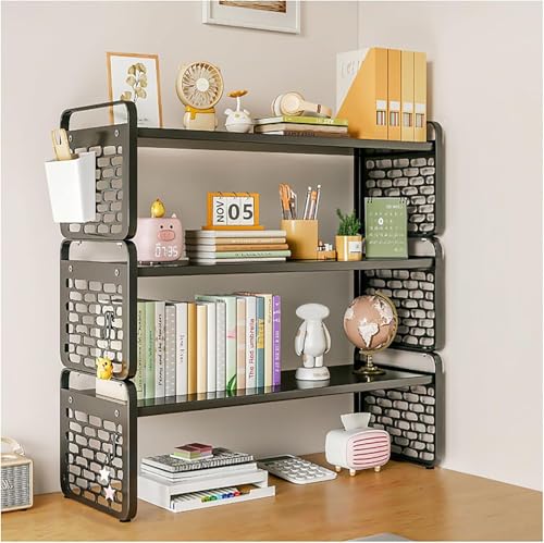 Desktop-Bücherregal für Computer-Schreibtisch, Bücherregal Arbeitsplatte Lagerung Hutch Display Rack Tabelle oben Regale, 3 Tier Desktop Storage Organizer Regal, für Wohnheim Büro nach Hause(Black,3 t Desktop-Bücherregal für Computer-Schreibtisch, Bücherregal Arbeitsplatte Lagerung Hutch Display Rack Tabelle oben Regale, 3 Tier Desktop Storage Organizer Regal, für Wohnheim Büro nach Hause(Black,3 t von KAHDBOY
