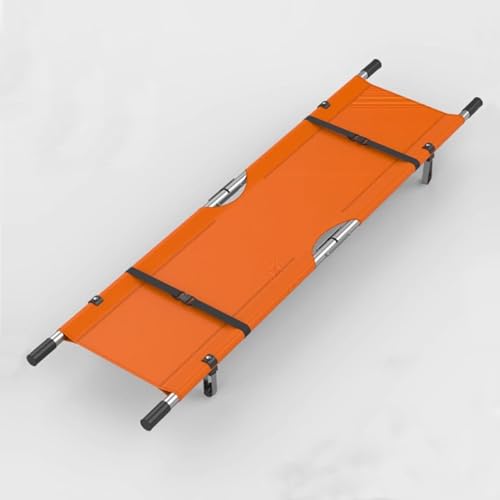 Faltbare Bahre, medizinische Notfall Aluminium Edelstahl Rettungstrage, tragbare Oxford Tuch Bahre, für Krankenhaus, Klinik, Haus, Sportstätten, Ambulan(Orange) von KAHDBOY