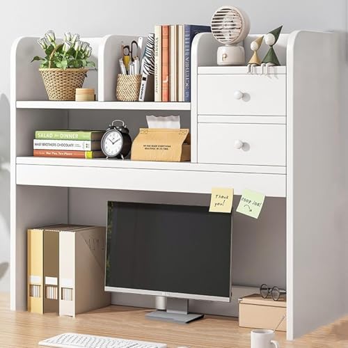 Holz Schreibtisch Regal, offene Lagerung Display Rack, Computer-Schreibtisch Tischplatte Bücherregal, Mehrzweck-Holz-Desktop Bücherregal Storage Organizer für Wohnheim Büro nach Hause(White,92cm/36.2i Holz Schreibtisch Regal, offene Lagerung Display Rack, Computer-Schreibtisch Tischplatte Bücherregal, Mehrzweck-Holz-Desktop Bücherregal Storage Organizer für Wohnheim Büro nach Hause(White,92cm/36.2i von KAHDBOY