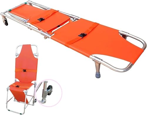 Tragbare Einfache faltbare Trage, Aluminium faltbar Notfall medizinischen Stuhl Bahre, multifunktionale Bahre, Krankenwagen Feuerwehrmann Evakuierung Verwendung für ältere Menschen, Behinderte von KAHDBOY