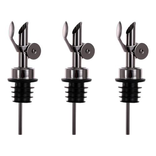 3 Pack Nonrust Stahl Automatische Spirituosengurner Leckdosen Weinflaschen Ausgüsse Für Ölessig Robuste Küchen Werkzeug Restaurant Grade Ölgieß Nicht Raus Stahl von KAHDGSS
