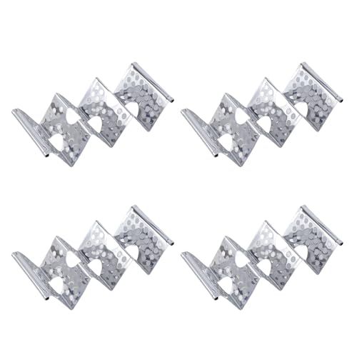 4 Stück Stabile Tacos Halter Set Edelstahl Tacos Tabletts Wellenform für Tacos Geeignet zum Grillen von KAHDGSS