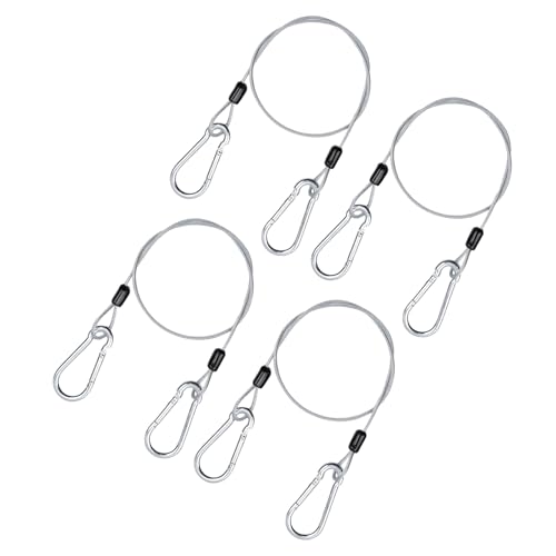 4 x rostfreies Metallkabel mit Doppelhaken, sicheres Anti-Bruch-Drahtseil für Outdoor-Fahrräder, Motorräder, Schutz, multifunktionales Edelstahl-Set von KAHDGSS