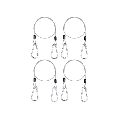 4 x rostfreies Metallkabel mit Doppelhaken, sicheres Anti-Bruch-Drahtseil für Outdoor-Fahrräder, Motorräder, Schutz, multifunktionales Edelstahl-Set von KAHDGSS