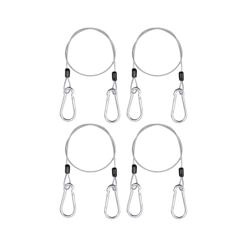 4 x rostfreies Metallkabel mit Doppelhaken, sicheres Anti-Bruch-Drahtseil für Outdoor-Fahrräder, Motorräder, Schutz, multifunktionales Edelstahl-Set von KAHDGSS