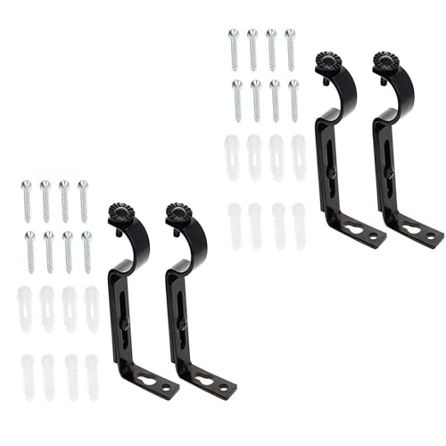 4pcs Vorhangstangenhalterungen Fensterstütze Stützbügel Verstellbarer Halterhalter Hardware Vorhang Vorhangstangenhalterung Halterung von KAHDGSS