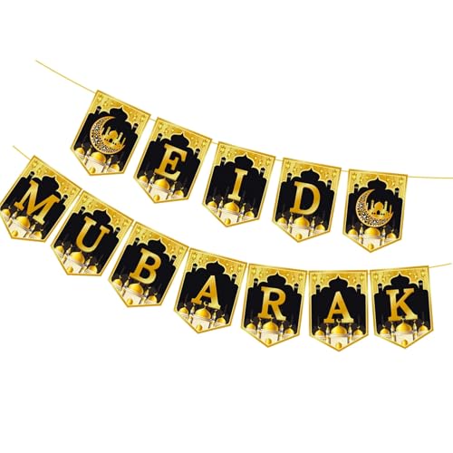 Eid Mubaraks Banner Ramadans Mubaraks Dekorationen Hängende Wirbel Eid Mubaraks Wimpelkette Banner Ramadans Partyzubehör von KAHDGSS
