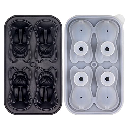 Französische Bulldogge Eisformen Eiswürfelform Formen Eiswürfelformen Form 3D Getränk Kaffee Saft Cocktail Bulldogge Silikon von KAHDGSS