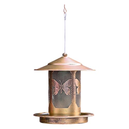 KAHDGSS Hanging Vogelfutterleitende Metallnetze Design Großer Regenschutz Mehrere Fütterung Barches Freien Vogelhäuschen Für Garten Und Garten von KAHDGSS
