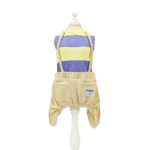 Hunde-Overall für kleine Hunde, gestreifter Stoff, für Welpen, Mädchen, gestreift, für kleine Hunde Hunde-Overall für kleine Hunde, gestreifter Stoff, für Welpen, Mädchen, gestreift, für kleine Hunde von KAHDGSS
