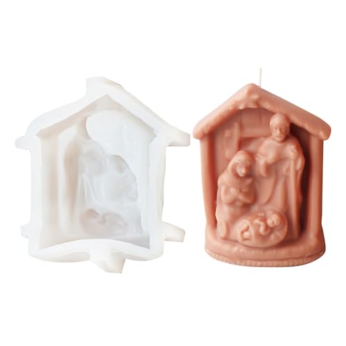 Jesuses Familie Silikonform Haus Kerze Harz Form Handgefertigt Duftsepoxidform Schimmel von KAHDGSS