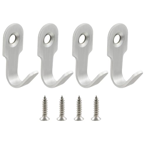 KAHDGSS 4 Pieces Sturdy Edelstahlwandhaken Für Verschiedene Oberflächen Enthält Schrauben Und Klebstoff Für Die Einfache Montagekleber Wandhaken von KAHDGSS