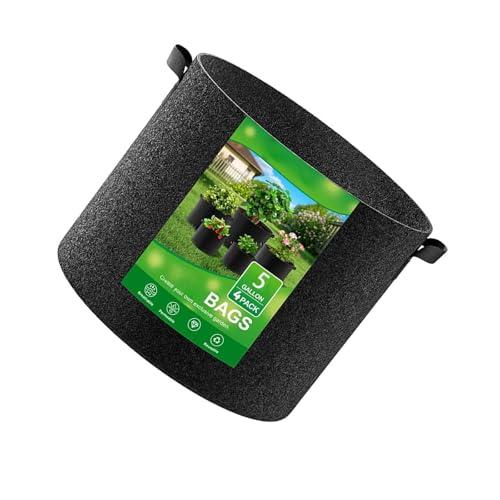 KAHDGSS 4X Atmungsaktives Pflanzenanbau Beutel Hochleistungsverletzte Materialien Gartenbehälter Für Wurzelentwicklung Anpflanzung Tragbarer Gartenanbau Containerbeutel von KAHDGSS