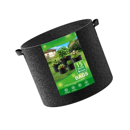 KAHDGSS 4X Atmungsaktives Pflanzenanbau Beutel Hochleistungsverletzte Materialien Gartenbehälter Für Wurzelentwicklung Anpflanzung Tragbarer Gartenanbau Containerbeutel von KAHDGSS
