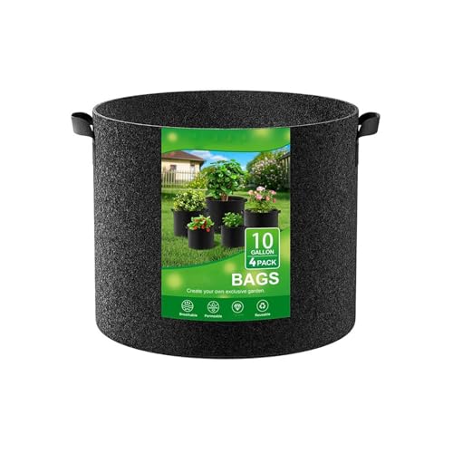 KAHDGSS 4X Atmungsaktives Pflanzenanbau Beutel Hochleistungsverletzte Materialien Gartenbehälter Für Wurzelentwicklung Anpflanzung Tragbarer Gartenanbau Containerbeutel von KAHDGSS