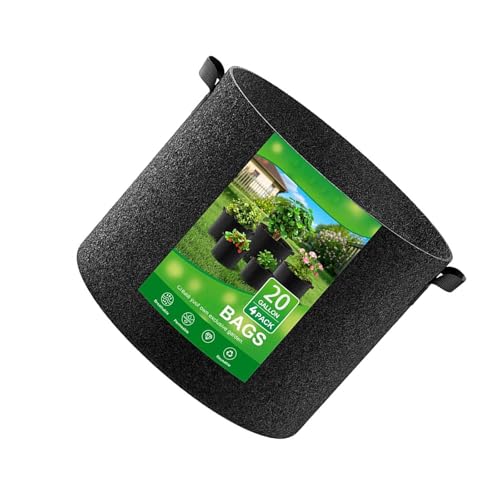 KAHDGSS 4X Atmungsaktives Pflanzenanbau Beutel Hochleistungsverletzte Materialien Gartenbehälter Für Wurzelentwicklung Anpflanzung Tragbarer Gartenanbau Containerbeutel von KAHDGSS