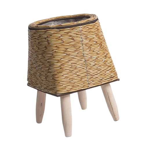 KAHDGSS Blumentöpfe Mit Stand Rattan Geflochtener Pflanzenhocker Korb Gestaltet Mit Holzbeinen Blumentöpfe KAHDGSS Blumentöpfe Mit Stand Rattan Geflochtener Pflanzenhocker Korb Gestaltet Mit Holzbeinen Blumentöpfe von KAHDGSS