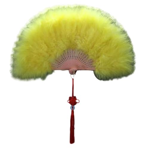 KAHDGSS Damen Federfächer 1920er Vintage Fächer mit voller Daunenfeder für Hochzeit Faltbar Tanzbühne Fan KAHDGSS Damen Federfächer 1920er Vintage Fächer mit voller Daunenfeder für Hochzeit Faltbar Tanzbühne Fan von KAHDGSS