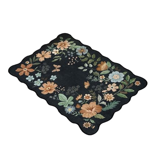 KAHDGSS Dekorativer weicher Teppich für Zuhause, 60 x 90 cm, helle Blumen, rutschfeste Bodenmatten für Eingangsbereich oder Küche, Blumen-Teppiche KAHDGSS Dekorativer weicher Teppich für Zuhause, 60 x 90 cm, helle Blumen, rutschfeste Bodenmatten für Eingangsbereich oder Küche, Blumen-Teppiche von KAHDGSS