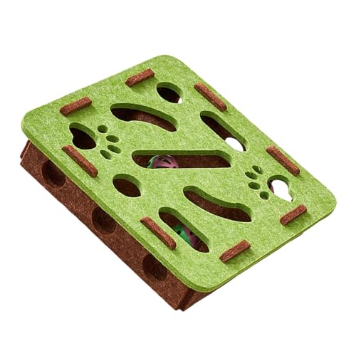 KAHDGSS Filzkatzen Puzzlespielzeug Mit Abnehmbaren Glocken Interaktives Design Mentales Stimulationsspiel Sicherer Ungiftiger Box Ungiftiges Katzen Intelligenzspielzeug von KAHDGSS