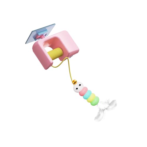 KAHDGSS Glocken Gefiedertes automatisches Schaukelspielzeug Katzen Tür hängen interaktives Spielen Elastisches Seil Sichere Energiefreigabe Spaß Spielen Katzen Schaukel Spielzeug von KAHDGSS