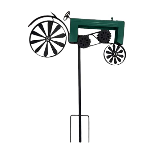 KAHDGSS Rotierende Traktoren Windmühle Ländliche Hofkunst Kunsthandwerk Eisen Garten Farm Dekorative Bodenpfahl Für Blumenbeett Patios Landschaft Windmühlentraktor Für Garten von KAHDGSS