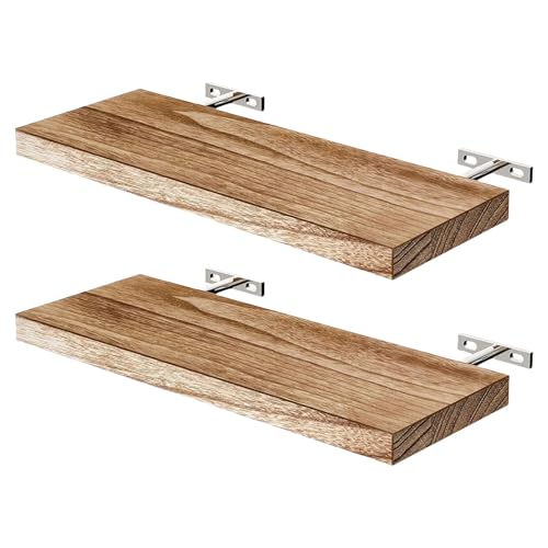 KAHDGSS Schwebende Regale für die Wand, Naturholz, 40 cm, stabile Aufbewahrungs-Organizer, Hellbraun, einfache Montage, Heimdekoration, natürliches Tungholz, Organizer, Regal, 2 Stück KAHDGSS Schwebende Regale für die Wand, Naturholz, 40 cm, stabile Aufbewahrungs-Organizer, Hellbraun, einfache Montage, Heimdekoration, natürliches Tungholz, Organizer, Regal, 2 Stück von KAHDGSS