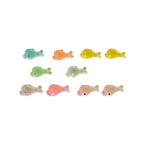KAHDGSS Set Von 10 Miniaturmäusen Farbenfrohe Harzfiguren Für Kreative Kuchen Toppers Wal Rinder Kätzchen Form Miniaturgarten Accessoires von KAHDGSS