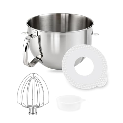 KAHDGSS Standmixer Kopfschüssel Deckel Edelstahl Stahl Accessoire Mischung Für 6QT Modell Edelstahl Mischschüssel von KAHDGSS