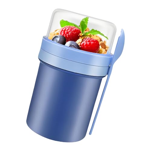 KAHDGSS Tragbarer, auslaufsicherer Joghurtbecher mit doppelwandigem Isolierbehälter für Pendler im Freien und Büro, Snackbecher mit Wärmedämmung KAHDGSS Tragbarer, auslaufsicherer Joghurtbecher mit doppelwandigem Isolierbehälter für Pendler im Freien und Büro, Snackbecher mit Wärmedämmung von KAHDGSS