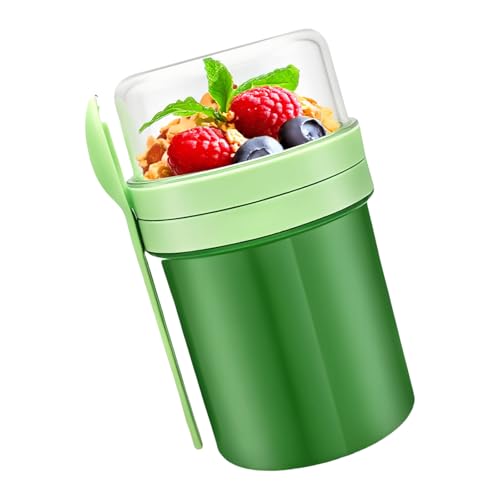 KAHDGSS Tragbarer, auslaufsicherer Joghurtbecher mit doppelwandigem Isolierbehälter für Pendler im Freien und Büro, Snackbecher mit Wärmedämmung von KAHDGSS